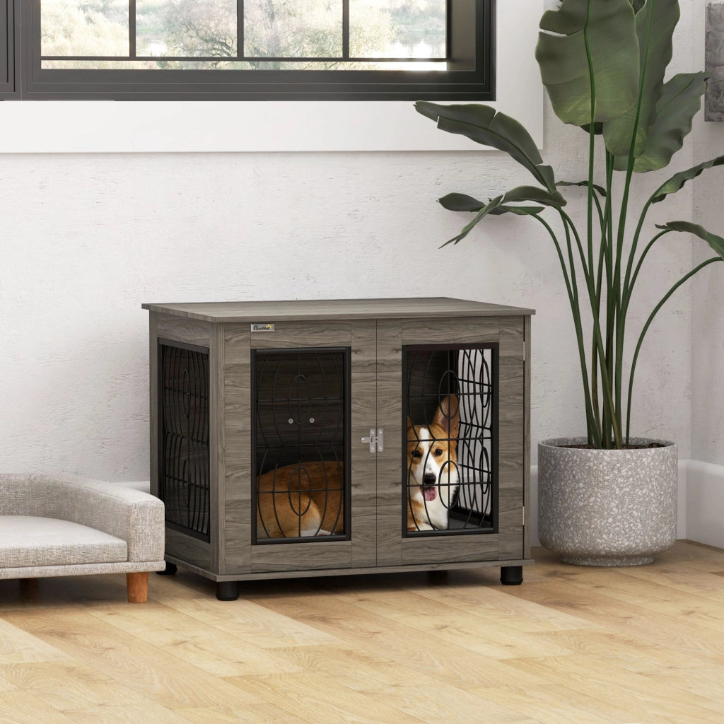 Letto per cane con materasso ¨C zephmum ¨C grigio/metallo 80x56x63cm