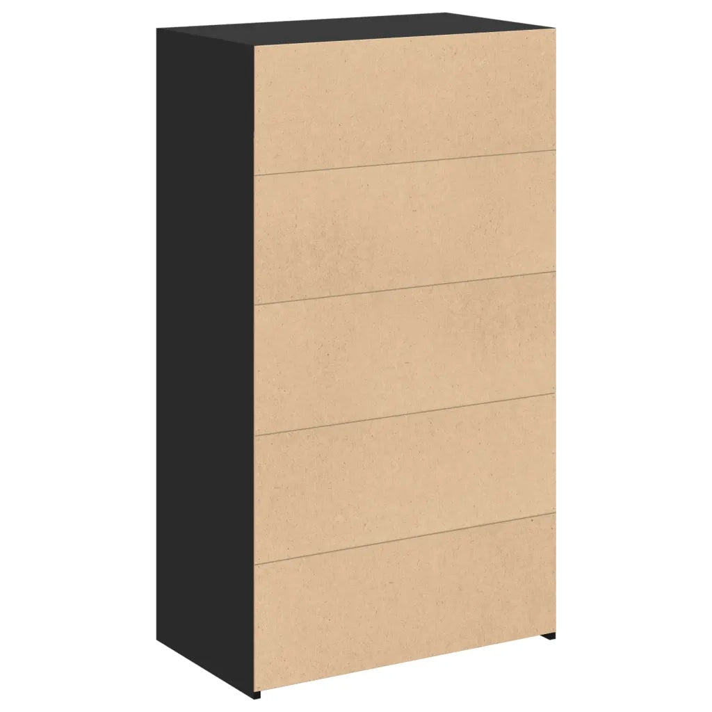 Credenza Nera 70x41x124 cm in Legno Multistrato 846405