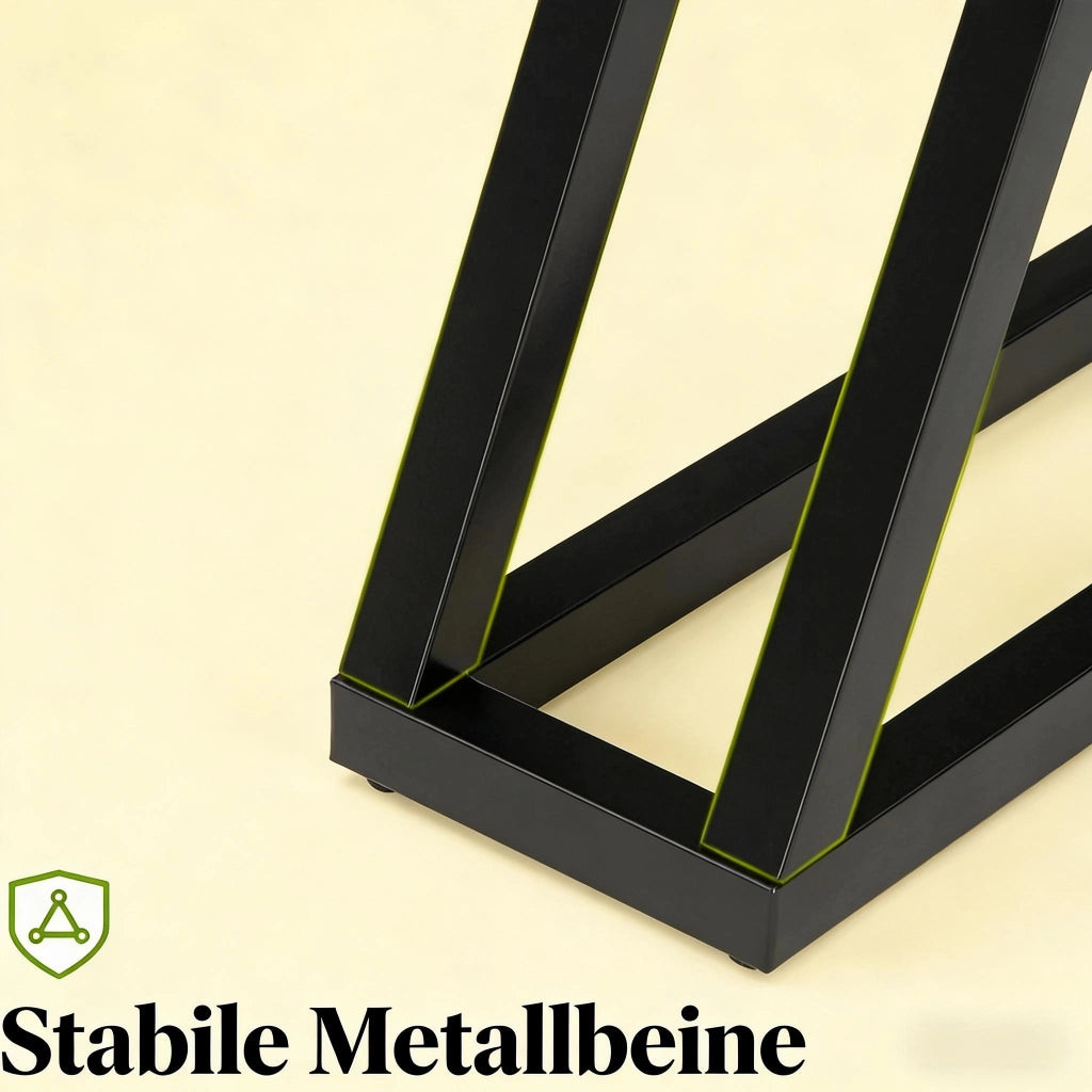 Consolle salvaspazio moderna in MDF e metallo nera per ingresso e corridoio 175,0 × 37,0 × 18,0 cm