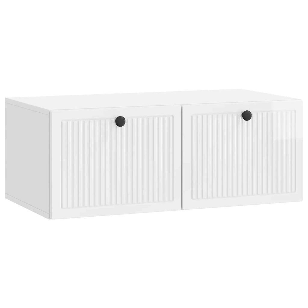 Mobile Porta TV da Muro Bianco Lucido 78,5 x 41 x 30 cm