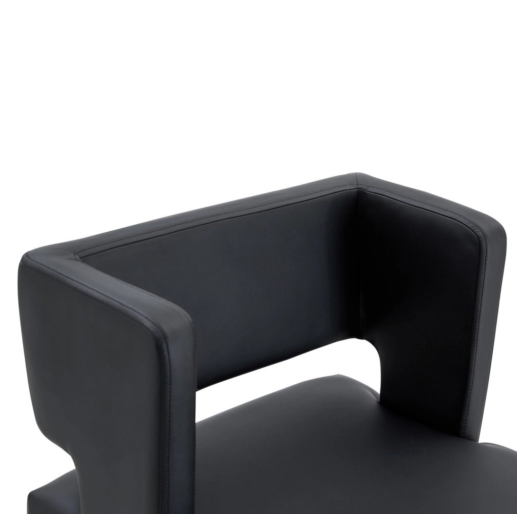 Sgabello da bar 91.4 cm con seduta imbottita; struttura stabile in metallo e PU nero e oro