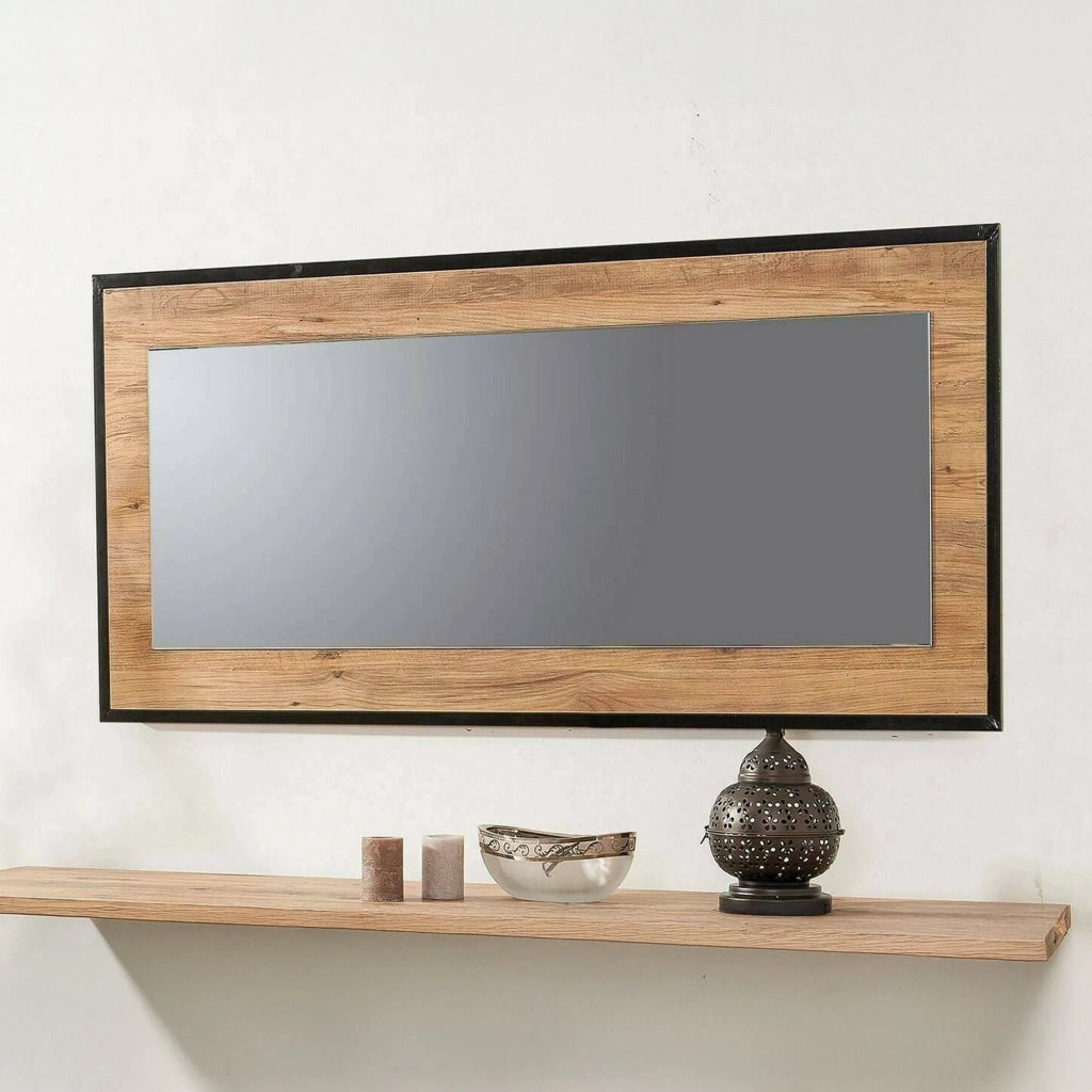 Piaggine, Specchio Forma Rettangolare, 1.5x60h cm Marrone Quercia