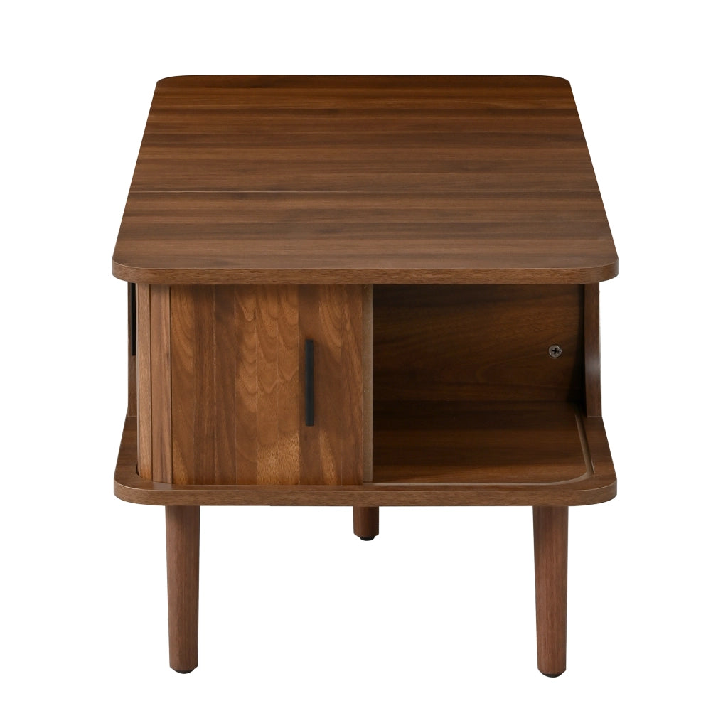 Tavolino da caffè 100x48x55.5 cm con piano sollevabile in MDF noce