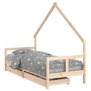 Giroletto Bambini | Letto Infantile | Lettino con Cassetti 80x200 cm Legno Massello di Pino