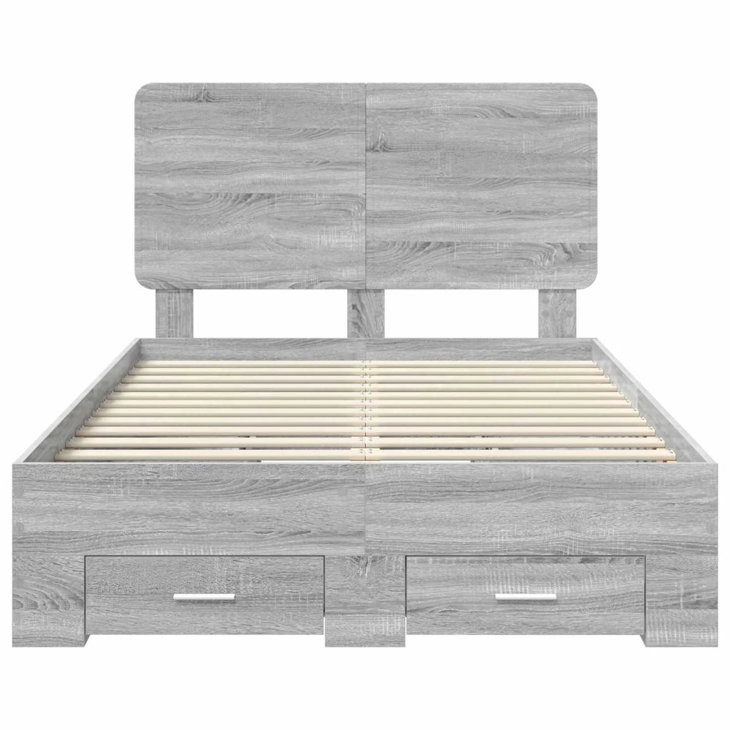 Struttura del letto con testiera Grigio Sonoma 120 x 190 cm 3412815