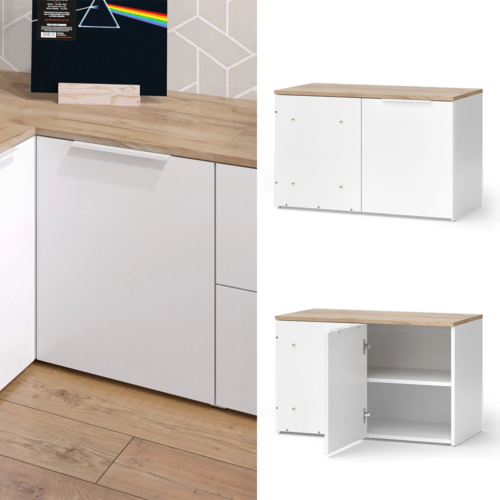 Vicco Cassettiera ad angolo Bianco/Sonoma 40 x 50 cm con porta