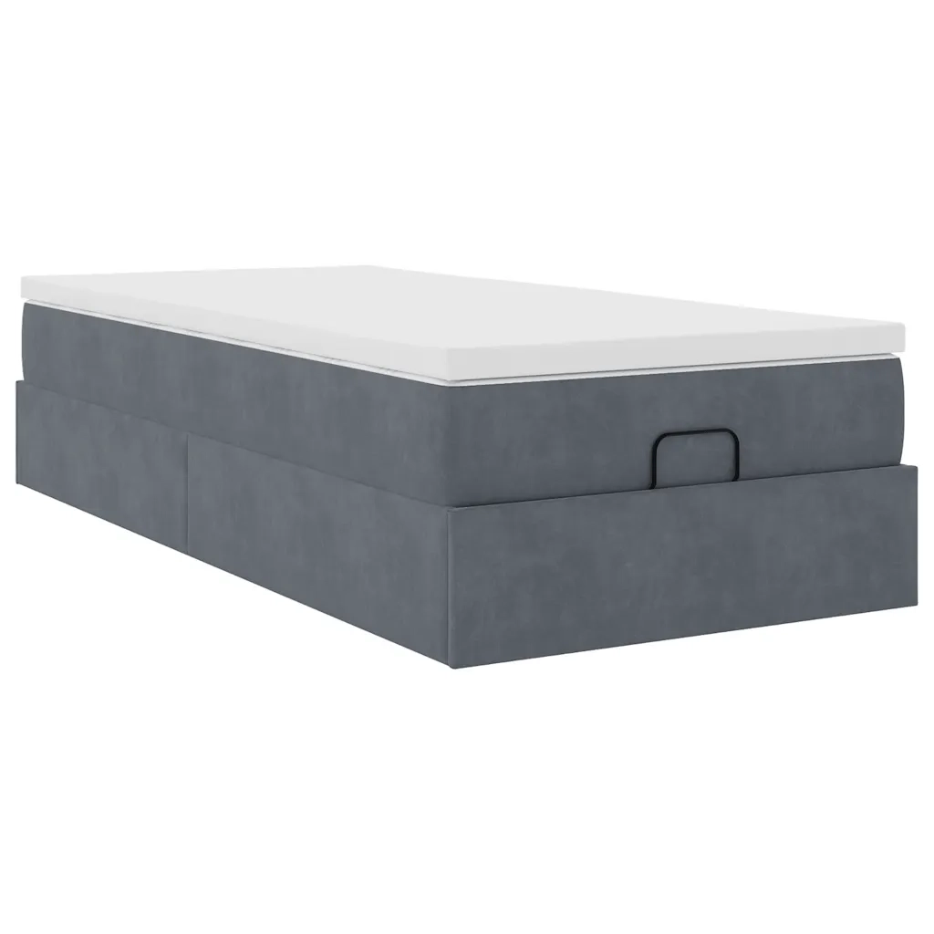 Struttura Letto Pouf con Materasso 180x200 cm in Velluto 3311148