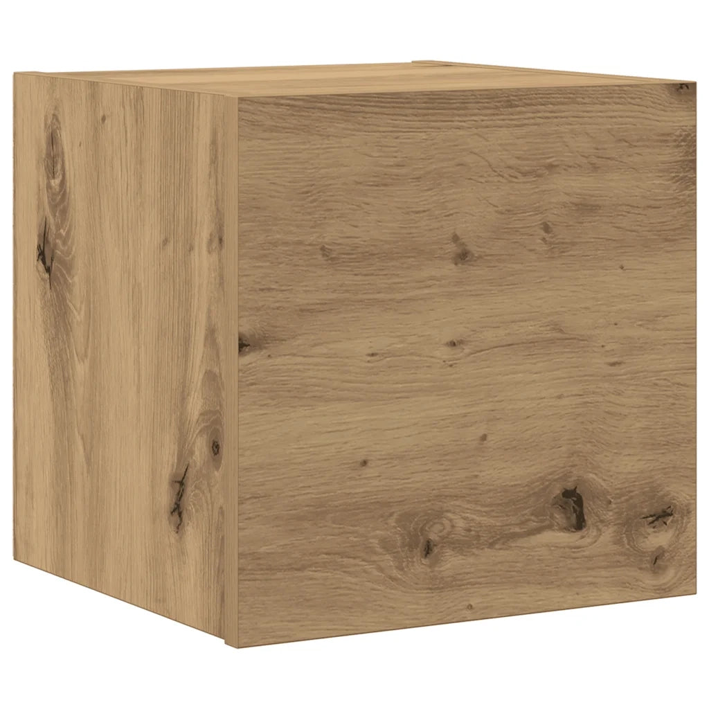 Set Mobile TV 7 pz Montato a Parete Rovere in Legno Multistrato 3329016
