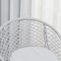 Poltrona sospesa rotonda da giardino poltrona a luna papasan pieghevole grande comfort cotone poliestere grigio