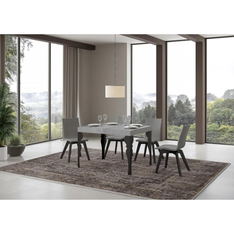 Tavolo allungabile 70x110/194 cm Paxon telaio Antracite - Cemento