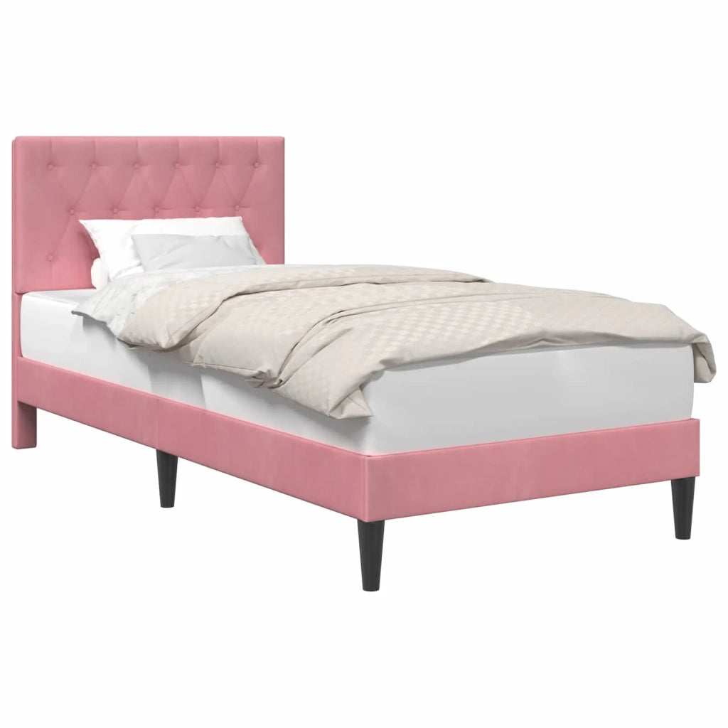 Struttura del letto con testiera Rosa 80 x 200 cm Velluto 42027628
