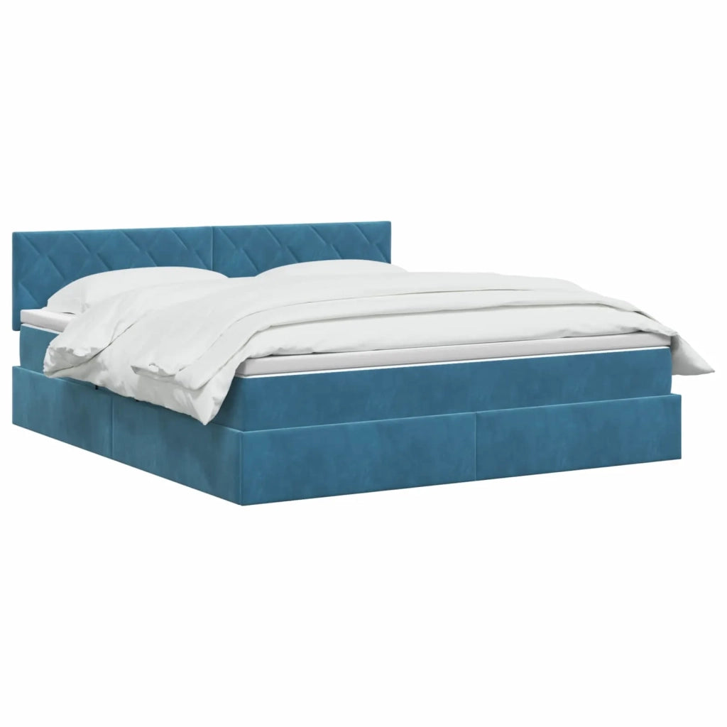 Letto con Contenitore Blu Scuro 160 x 200 cm Velluto 3458881