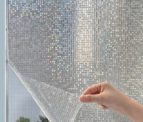 Foglia di Protezione della Finestra - Mat Ondorizzante Vetro - Controllo Termico Statico Non Adesivo - Foglia Decorativa Antiriflesso - Adatta per Bagno Soggiorno Affitto - 40CMx2M