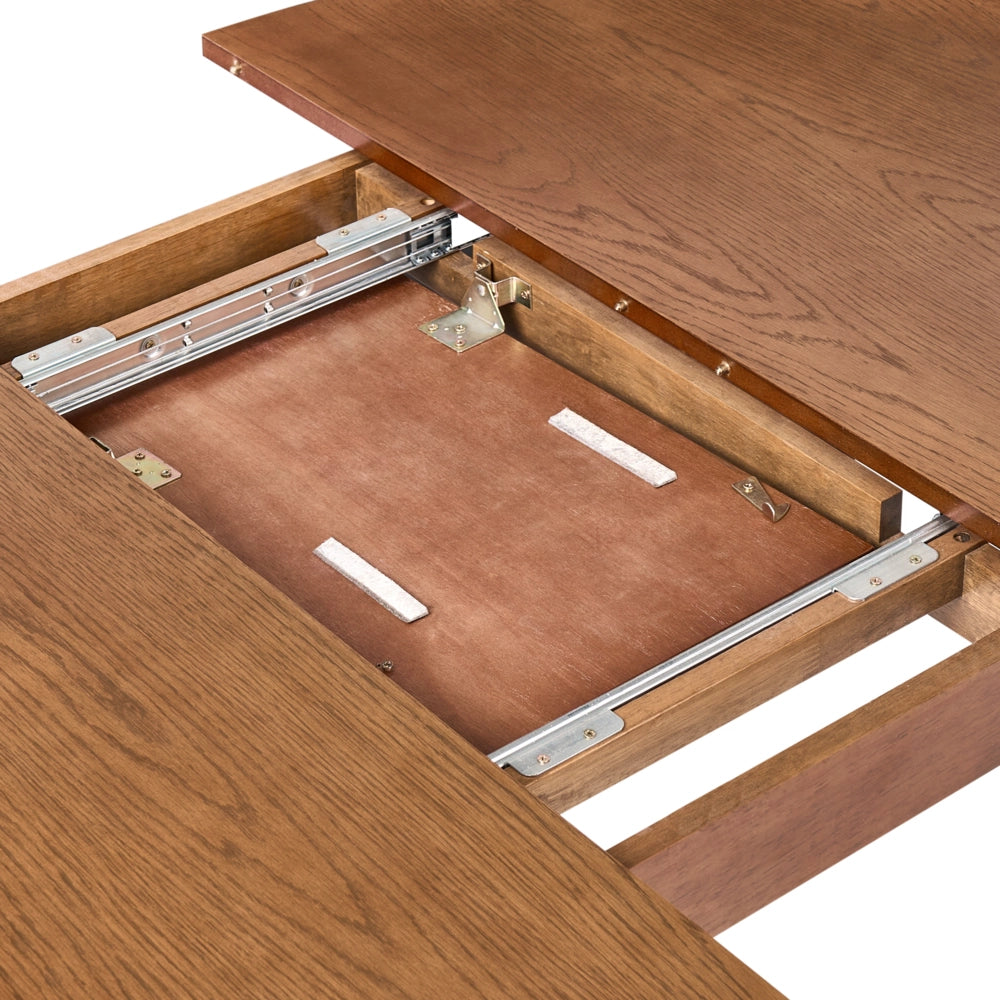 Tavolo da pranzo Marrone scuro MDF impiallacciato rovere Base in legno di gomma 107/137x107cm Piano tavolo allungabile Rotondo Moderno