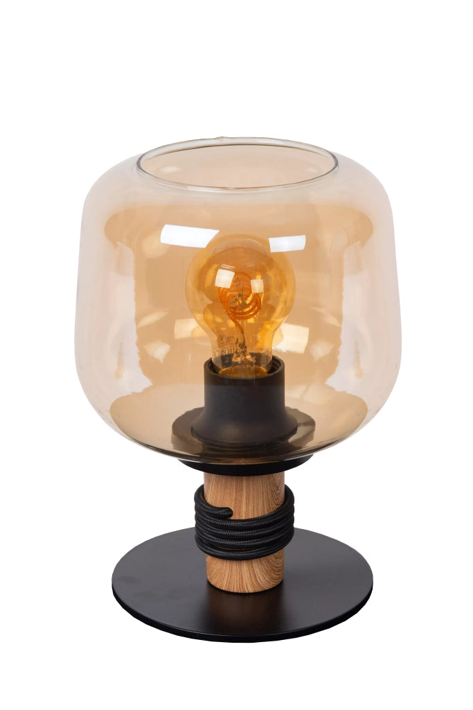 Lampada da tavolo industriale nera vetro E27 Ilona Lucide