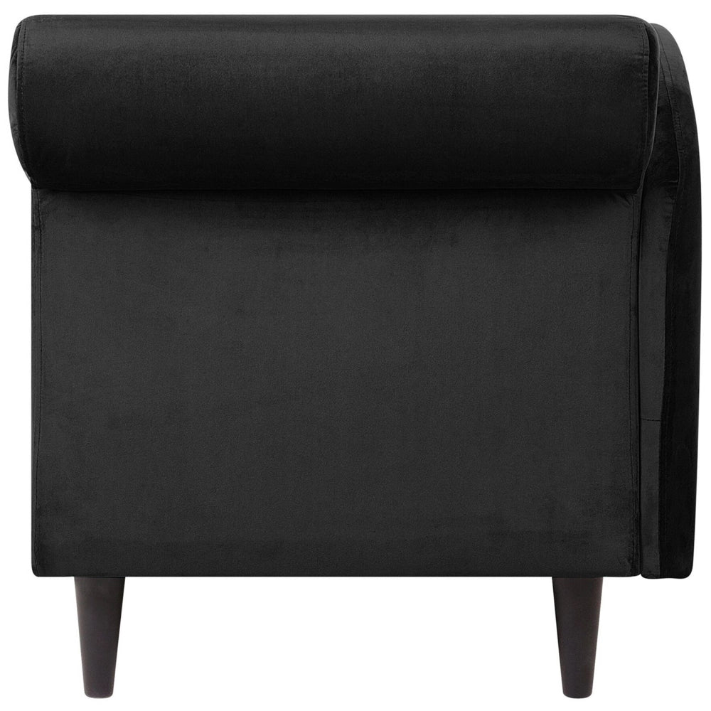 Chaise longue Rivestimento in velluto Nero con contenitore a versione destra con cuscino