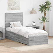 Struttura del letto-Giroletto Grigio Sonoma e Argento 70 x 190 cm