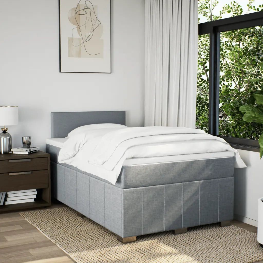 Giroletto a Molle con Materasso Grigio Chiaro 120x200cm Tessuto 3289328