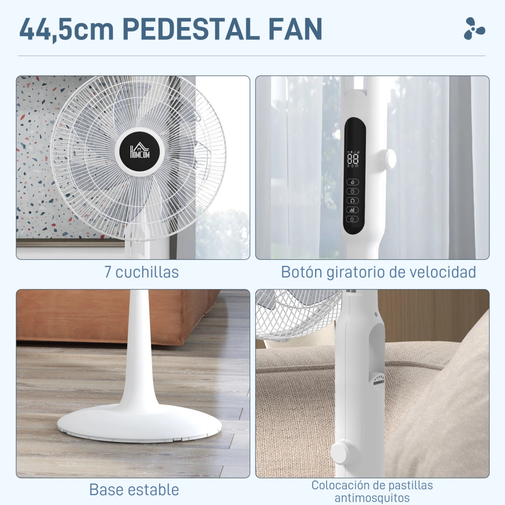 Ventilatore a Pedana con Telecomando Oscillante 28 Velocita 3 Modalita Timer e Antizanzare ¨C Zephmum ¨C Bianco