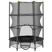 Trampolino per Bambini 140 x 140 cm con Rete di Sicurezza; Senza Molle; in Plastica; Nero