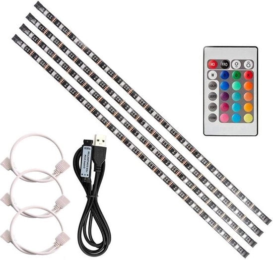 Fascia LED USB 4 * 50cm - Controllo Remoto Flexibile Mini per Home Strip TV Computer Backlight