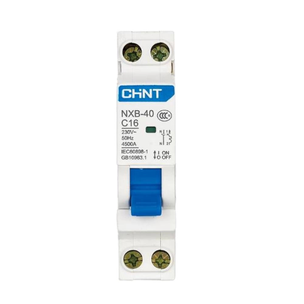 Chint 817017 interruttore magnetotermico 1p+n c16 4,5ka 1 modulo 230v 16a