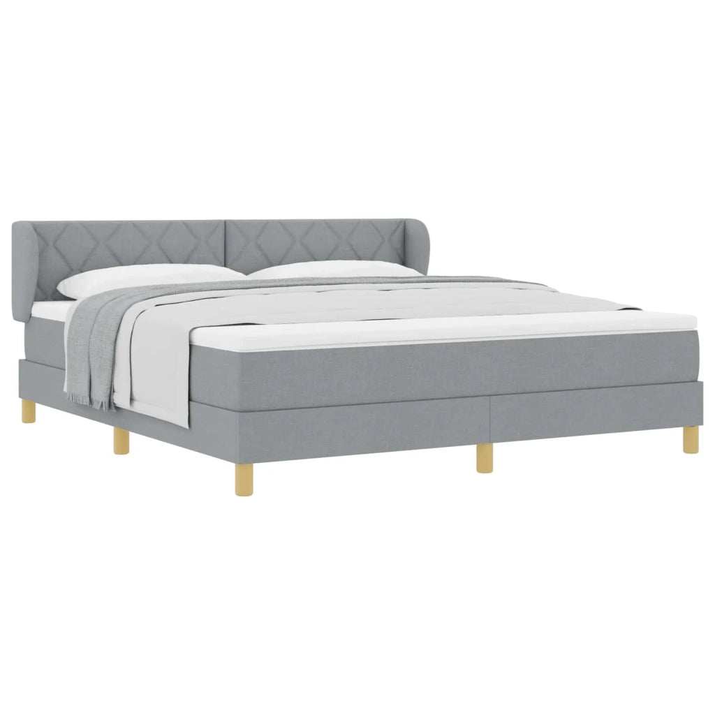 Letto a molle con materasso Grigio chiaro 180 x 200 cm Tessuto 3340290