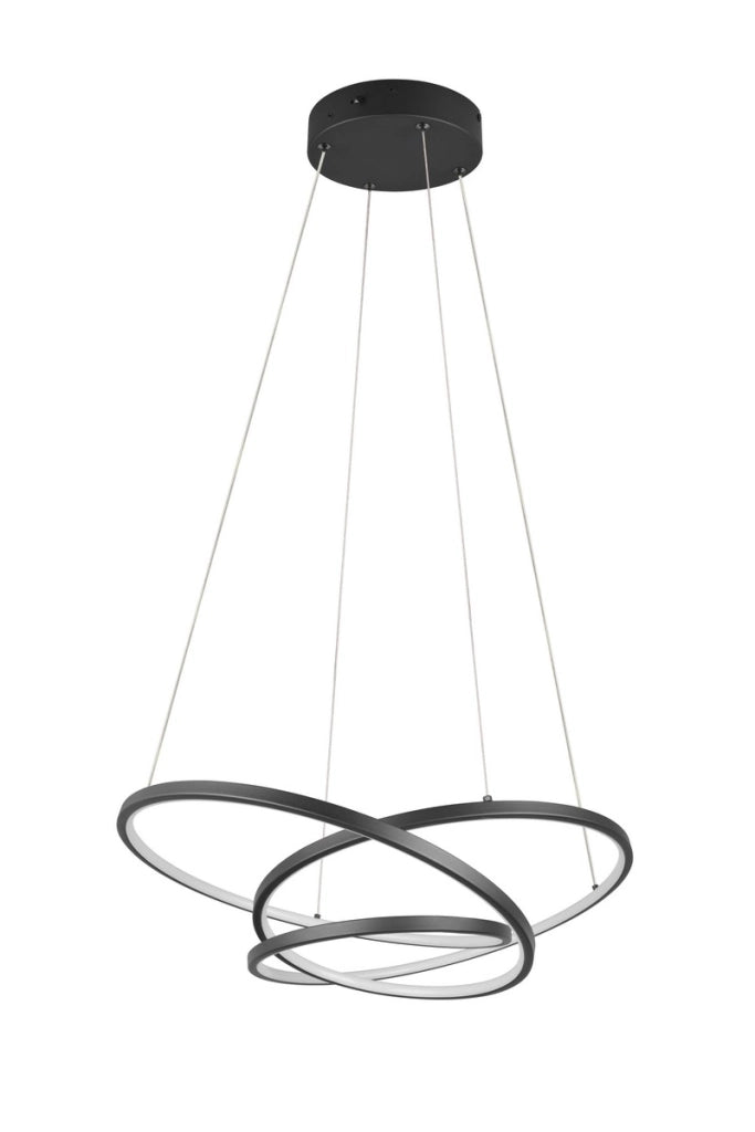 Lampadario LED Trio Darvin nero opaco 34W 2300-4000K