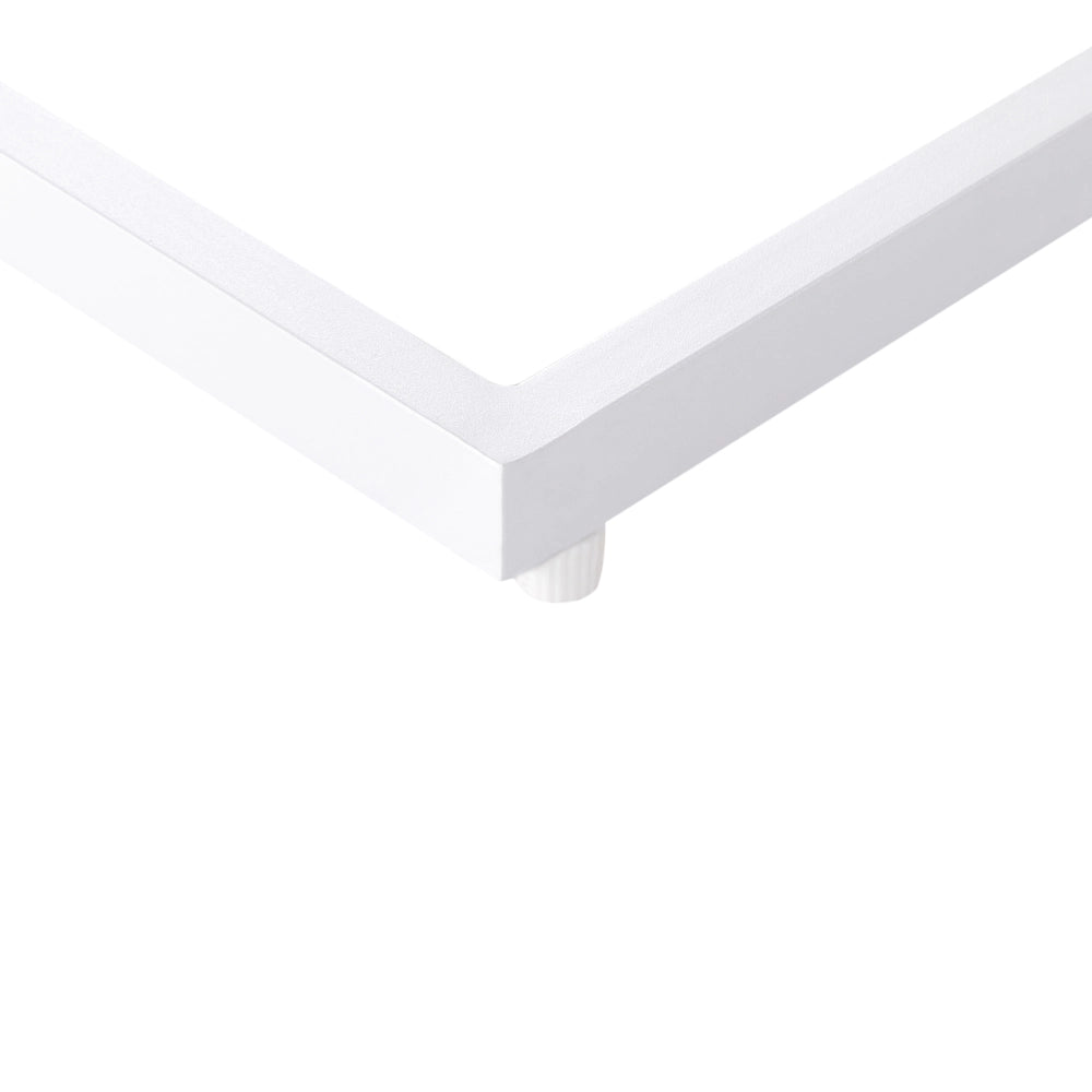 Tavolino da giardino Piano in legno plastico chiaro Struttura in alluminio bianco