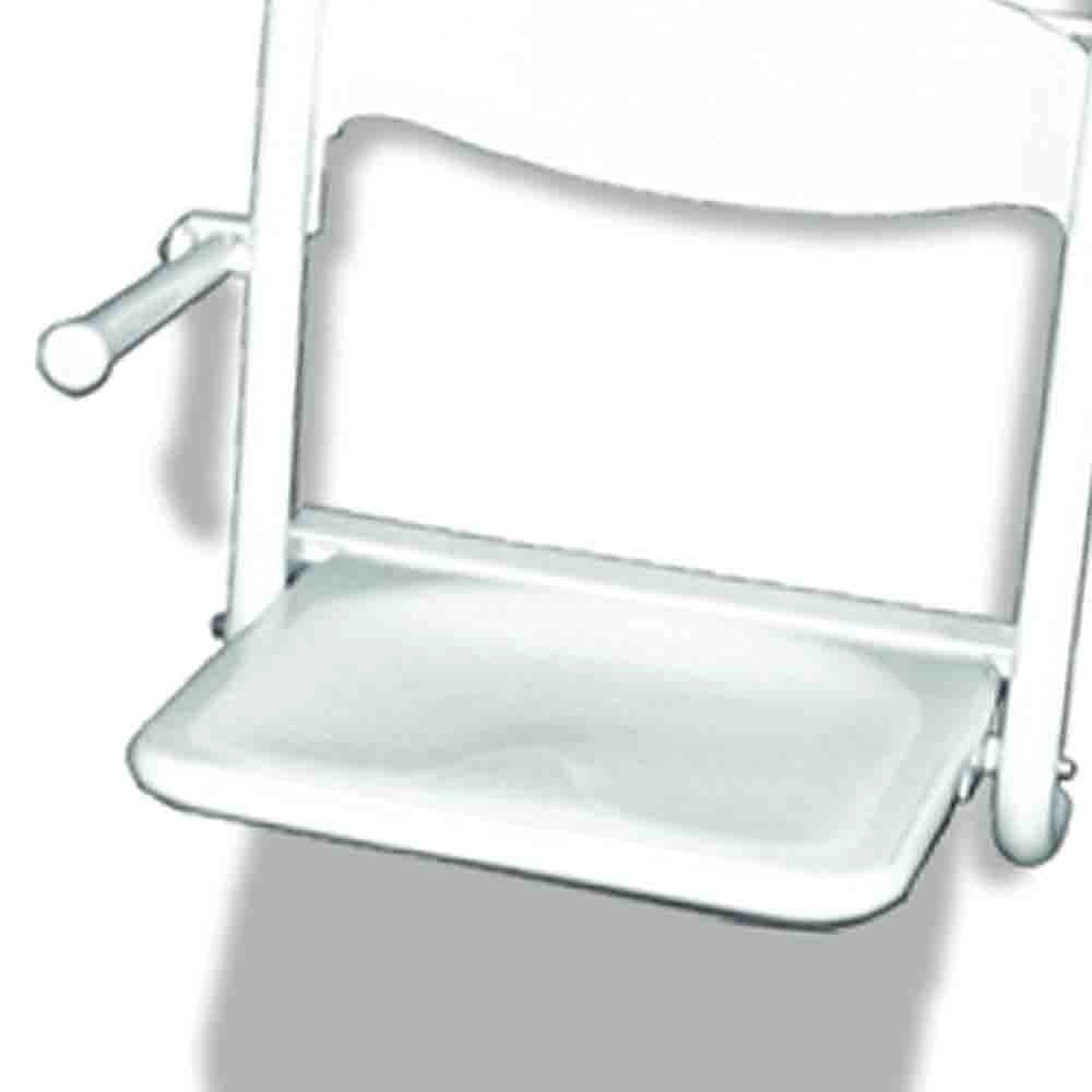 Sedile doccia ribaltabile con braccioli reclinabili e schienale, inox nylon