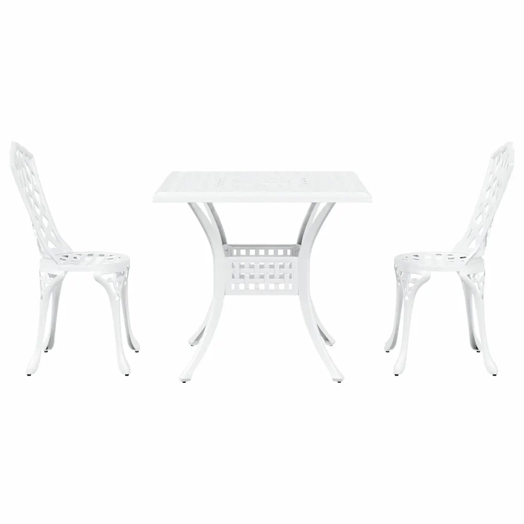Set di Tavolo da Giardino 3 pcs Bianco Alluminio pressofuso 3334750
