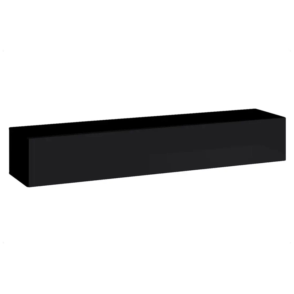 Mobile porta TV sospeso 180cm colore nero collezione SWITCH. Finiture lucide.