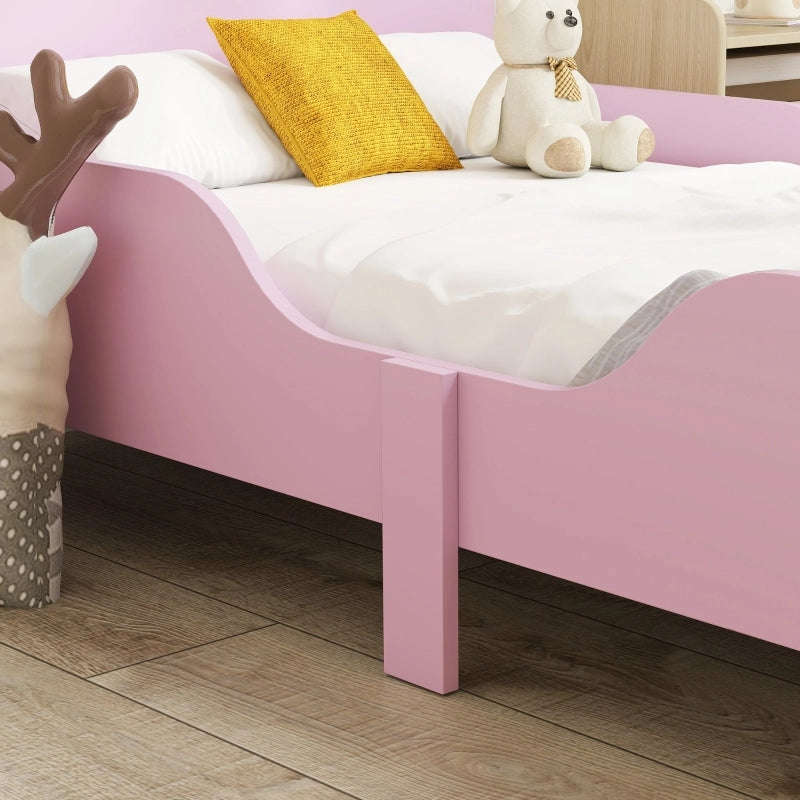 Letto per bambini in MDF con sponde, 140x70 cm, rosa
