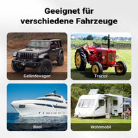 Caricabatterie da 12V e 24V con ruote, funzione d'avviamento, ricarica rapida