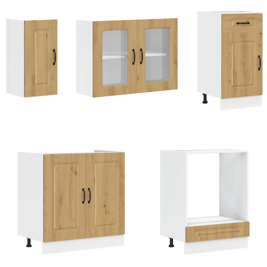 Set Mobili da Cucina 8 pz Kalmar Rovere Artigianale Truciolato 3314800