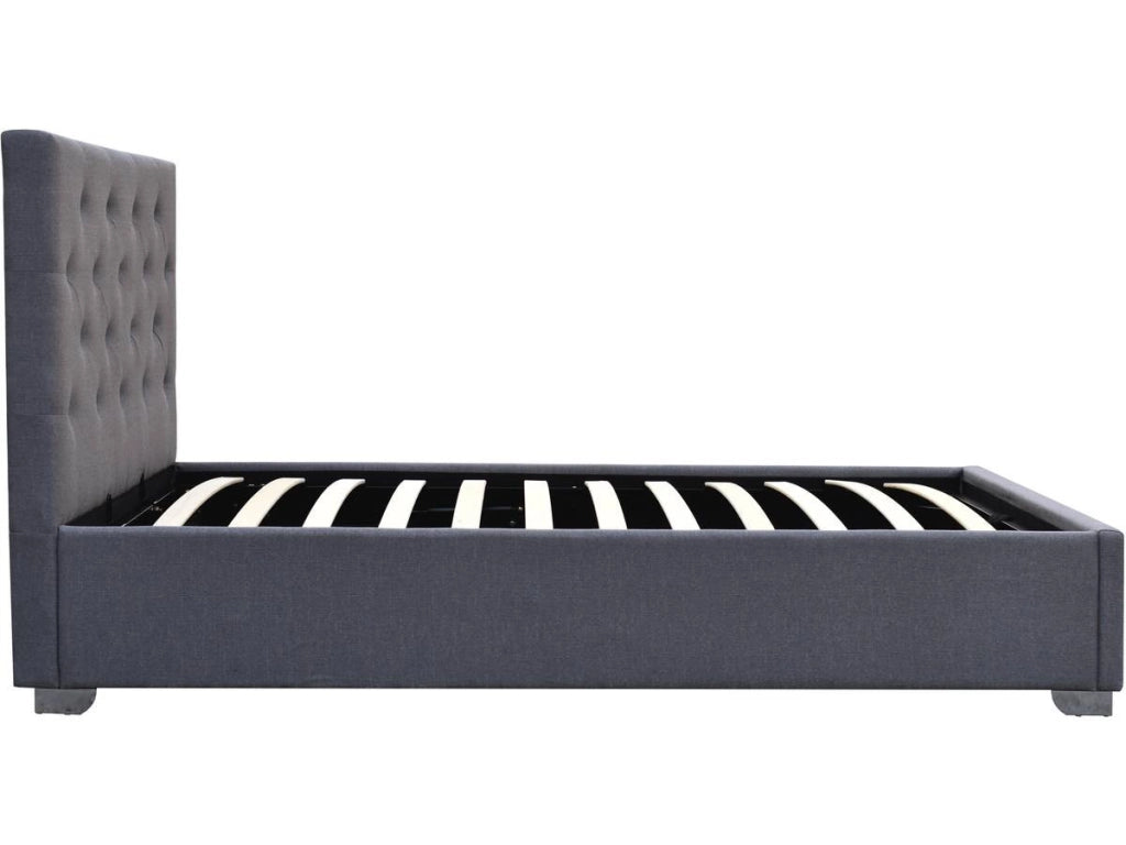 Letto singolo con contenitore "TINO" - 90 × 190 cm - Grigio