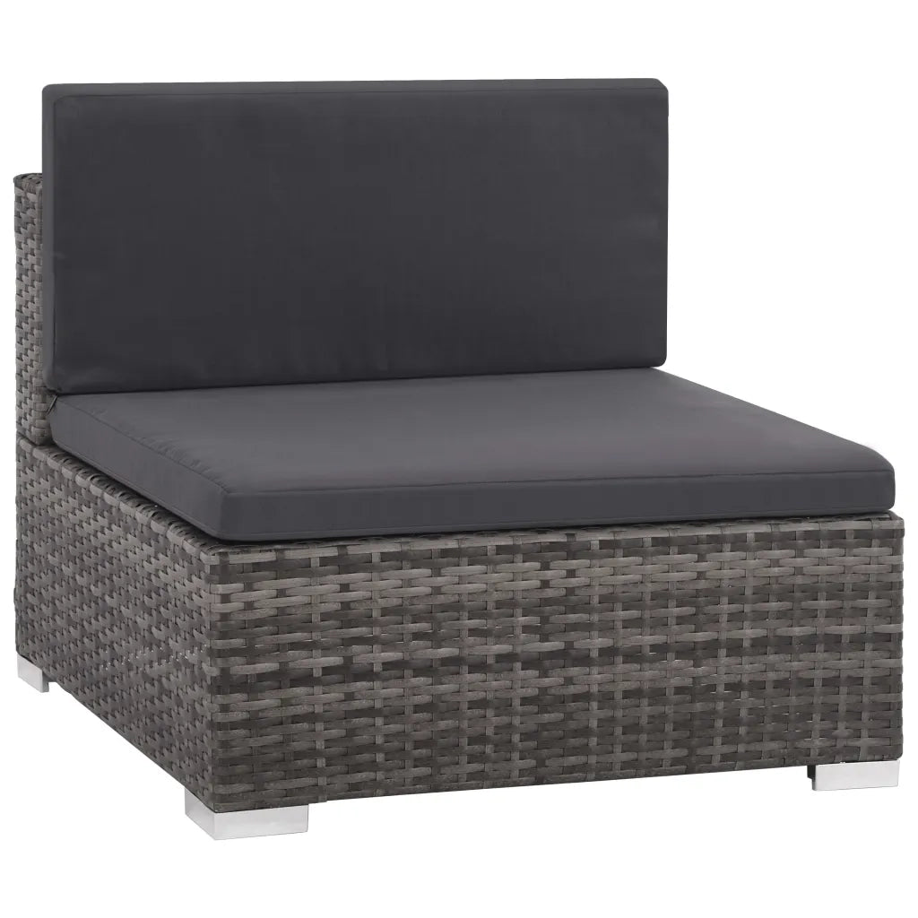 Set Divani da Giardino 6 pz con Cuscini in Polyrattan Grigio cod mxl 39944