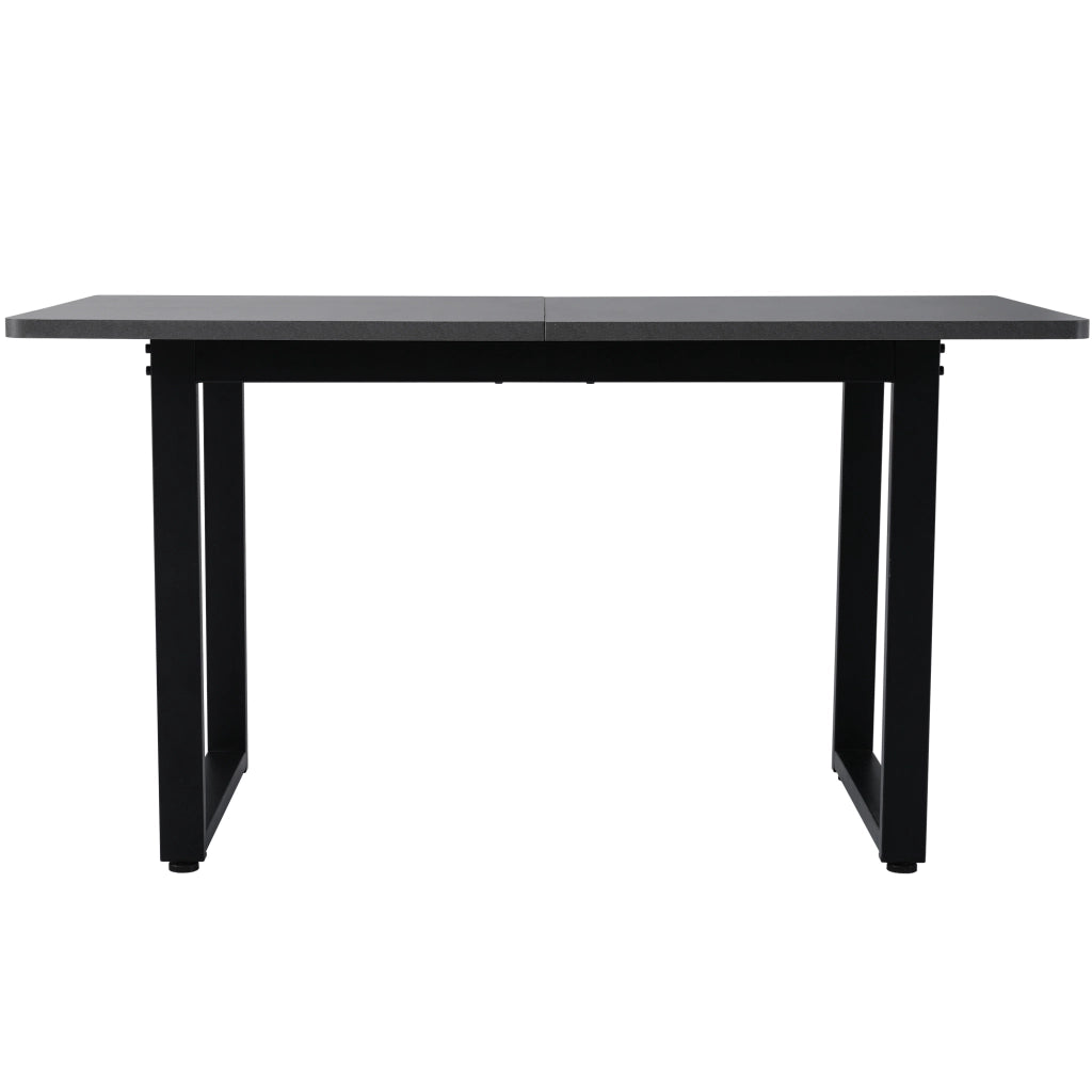 Set tavolo e sedie da pranzo 5 pezzi con 4 sedie in velluto e 1 tavolo rettangolare, nero/grigio