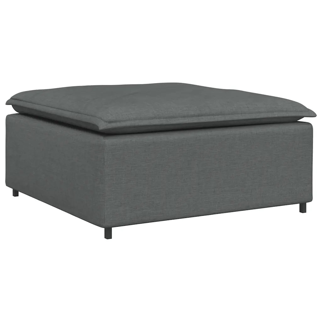 Divano componibile-Divano Modulare Poggiapiedi Modulo Grigio Scuro 100x100x48 cm