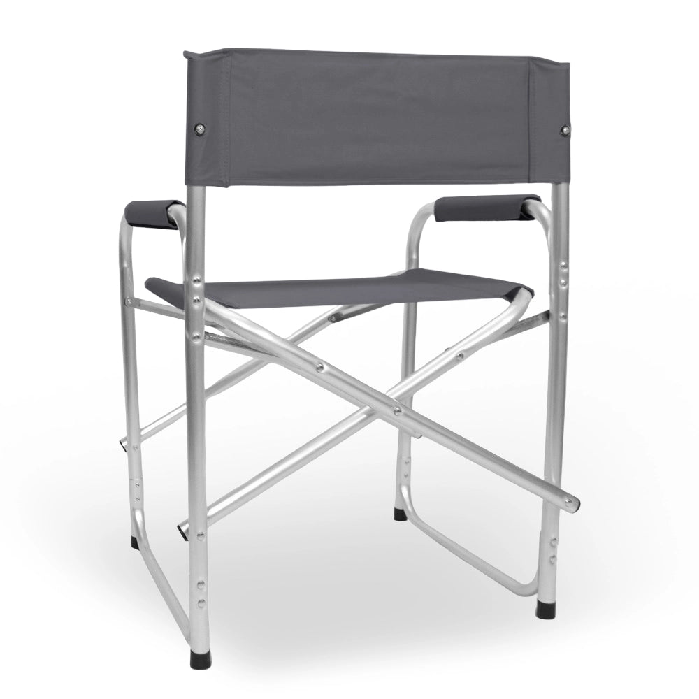Sedia relax pieghevole Regista in alluminio con rivestimento in textilene grigio