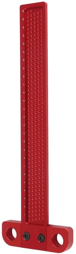 Strumento di Marcatura T a forma di T - in Legno/Alluminio - Strumento di Marcatura Preciso - per Lavorazione del Legno - Scala Chiara - Materiale Duraturo