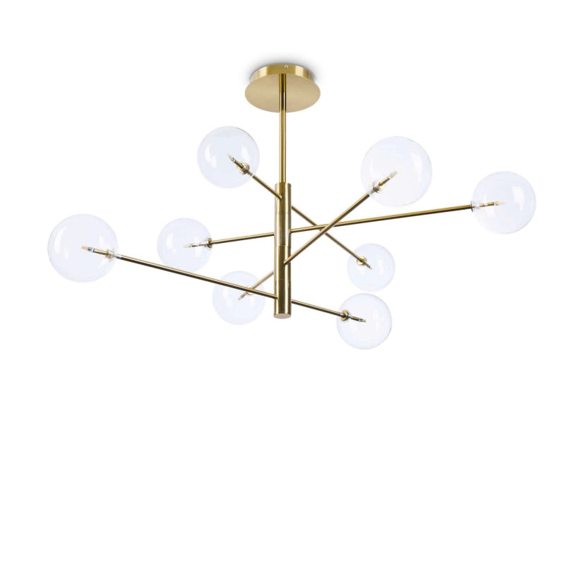 Lampada A Sospensione Equinoxe Sp8 Ottone Ideal-Lux