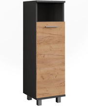 mobiletto bagno Ilias, Antracite/quercia dorata, 30.2 x 190 cm con 2 porte