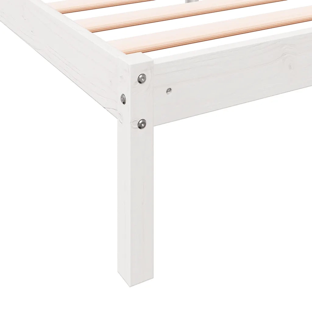 Letto Extra Lungo senza Materasso Bianco 100x210 cm in Pino 852405