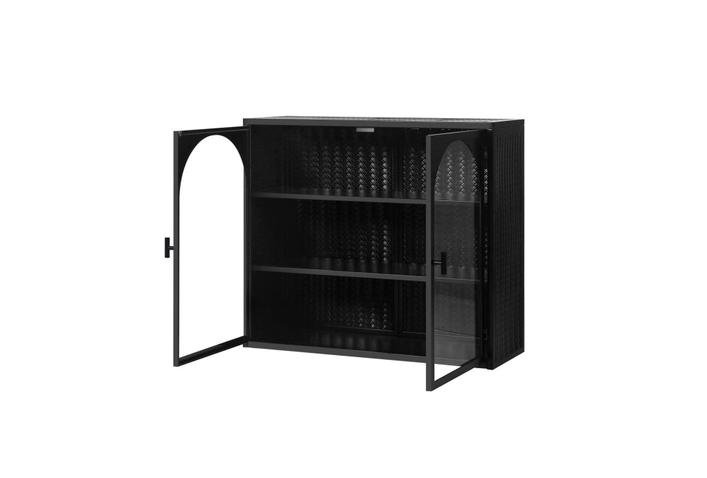 Credenza da parete moderna con ante in vetro
