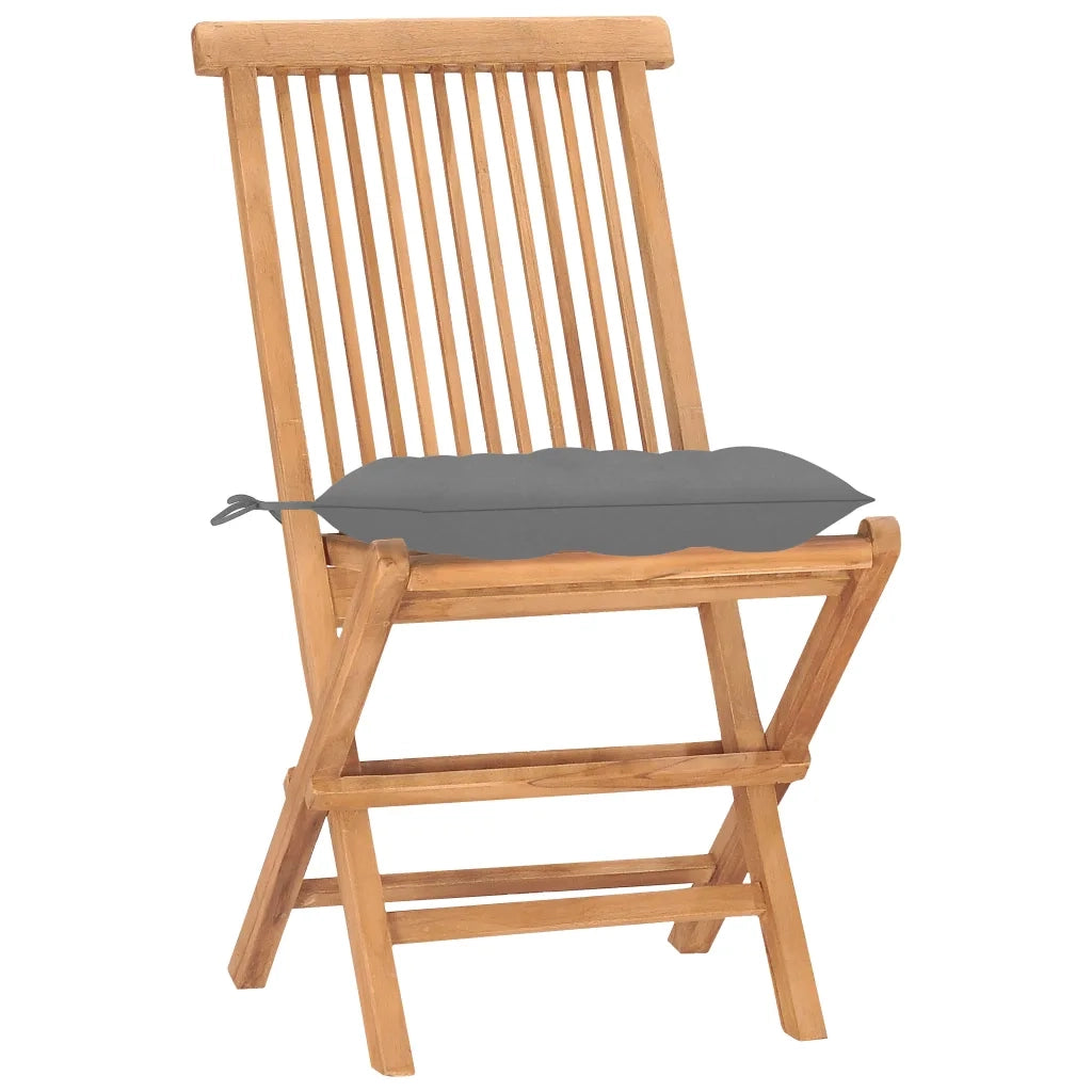 Set da Pranzo Giardino Pieghevole 3 pz | Set Salotto da Giardino Cuscino Massello di Teak