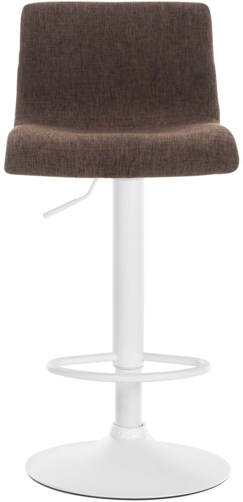 Sgabello HOVER in tessuto marrone,Metallo bianco opaco