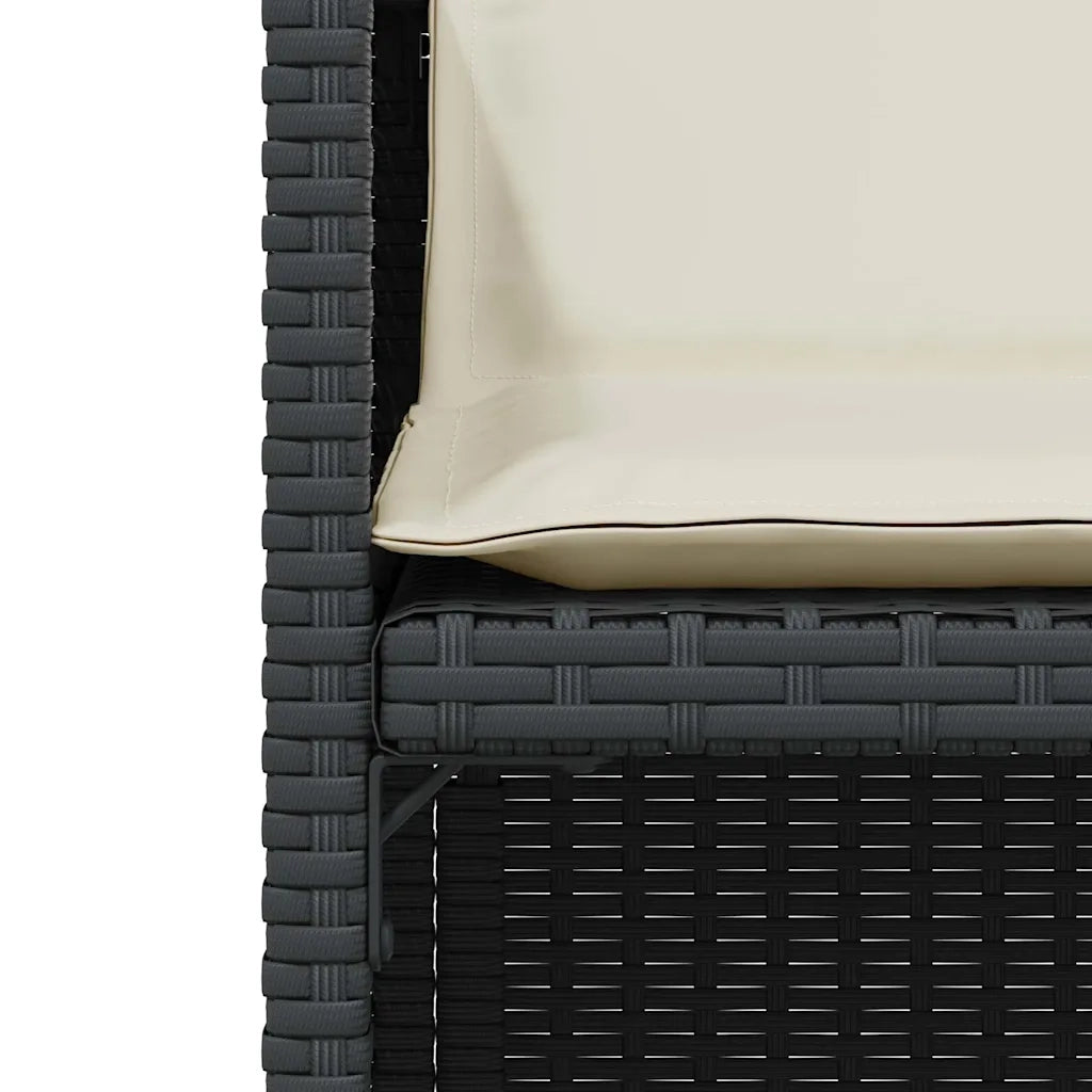 Set da Bistrò 3 pz con Cuscini Nero in Polyrattan 365068