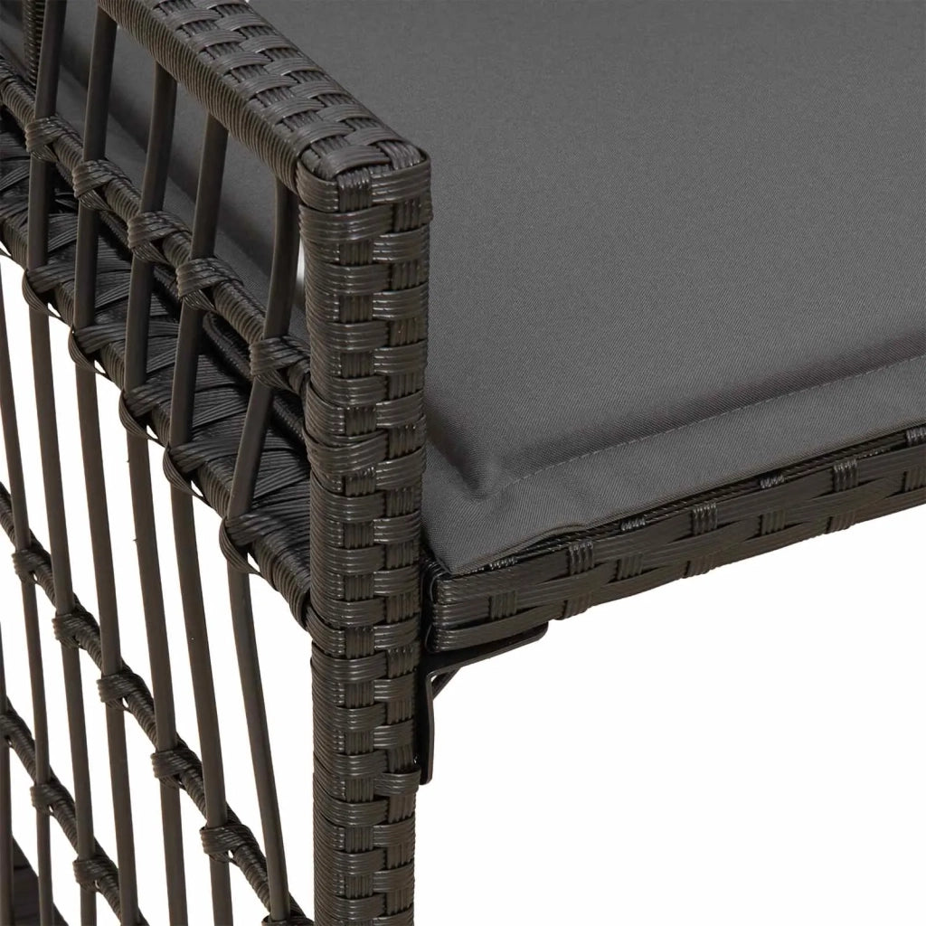 Panchina da esterno Nero e Grigio scuro 116 x 55 x 82 cm 42025142