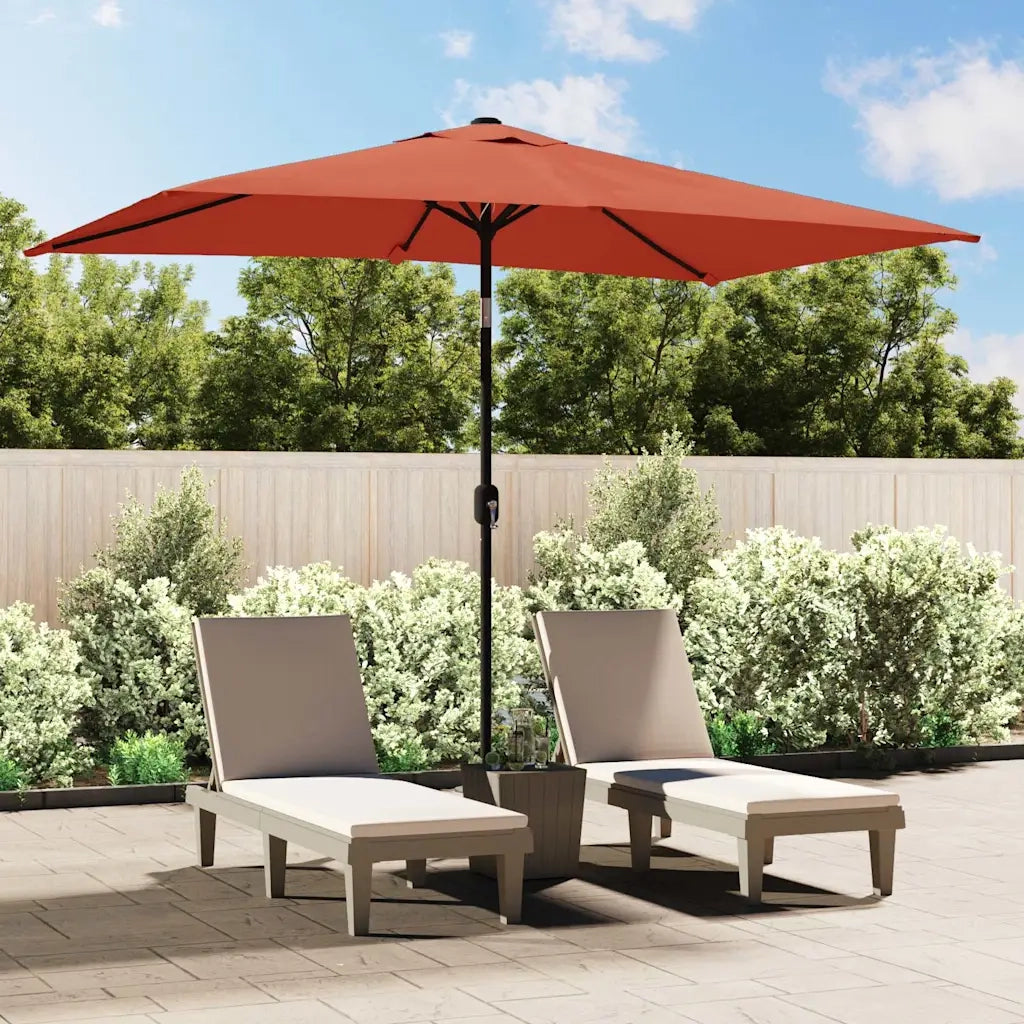 Ombrellone con Palo in Metallo 300x200 cm Terracotta 44504
